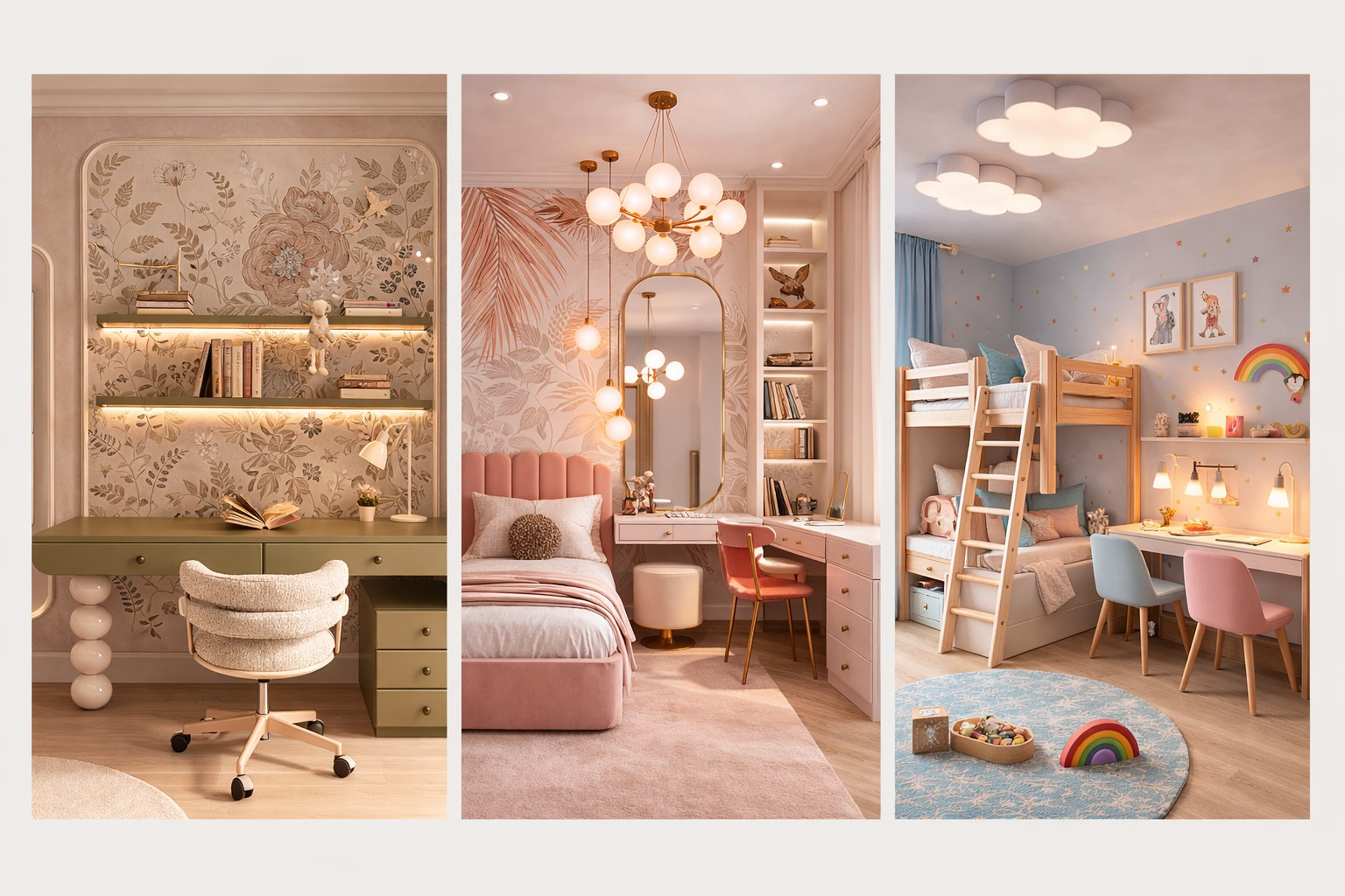 cozy kids bedroom ideas with pastel colors and modern kids room decor