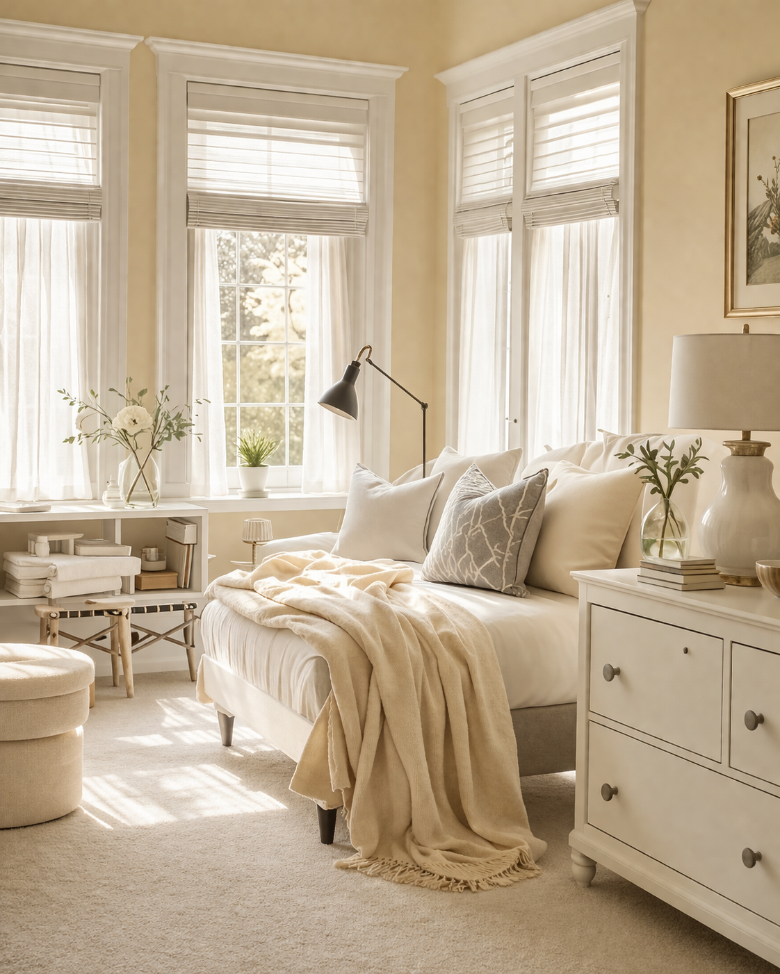 Cozy home decor inspiration with neutral tones, soft textures and warm minimal interior design